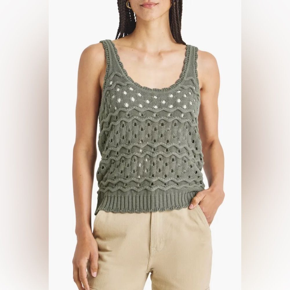 Vintage Olive Knit Sleeveless Top
